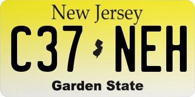 NJ license plate C37NEH