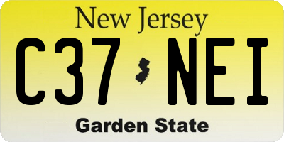 NJ license plate C37NEI