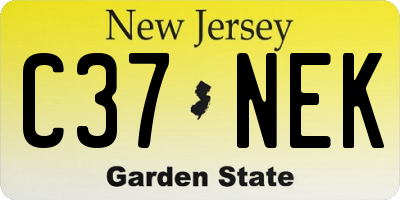 NJ license plate C37NEK