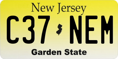 NJ license plate C37NEM