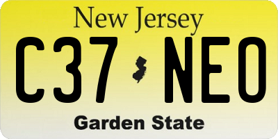 NJ license plate C37NEO