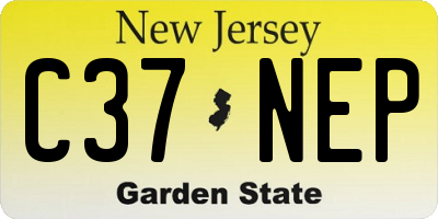 NJ license plate C37NEP