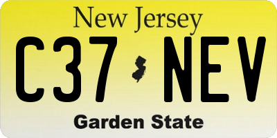 NJ license plate C37NEV