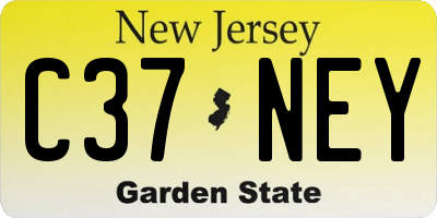 NJ license plate C37NEY