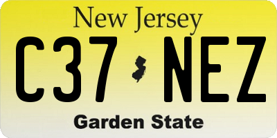NJ license plate C37NEZ