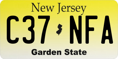 NJ license plate C37NFA