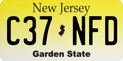 NJ license plate C37NFD