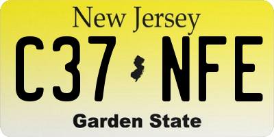NJ license plate C37NFE