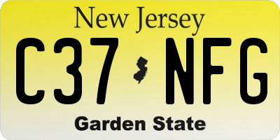 NJ license plate C37NFG