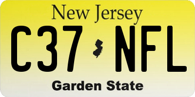NJ license plate C37NFL