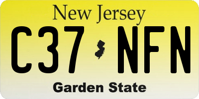 NJ license plate C37NFN