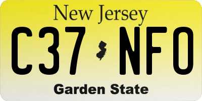 NJ license plate C37NFO