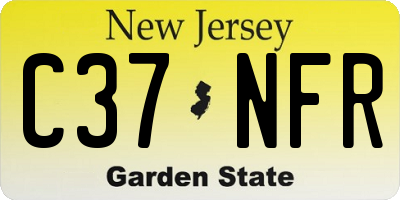 NJ license plate C37NFR