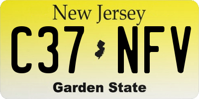 NJ license plate C37NFV