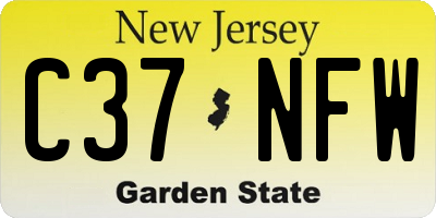 NJ license plate C37NFW