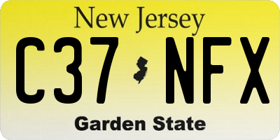 NJ license plate C37NFX