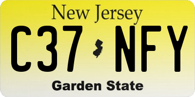 NJ license plate C37NFY