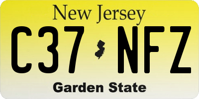 NJ license plate C37NFZ