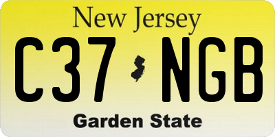 NJ license plate C37NGB