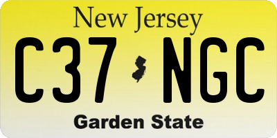 NJ license plate C37NGC
