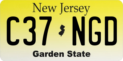 NJ license plate C37NGD