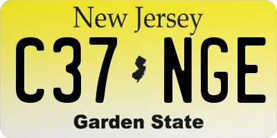 NJ license plate C37NGE