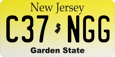 NJ license plate C37NGG