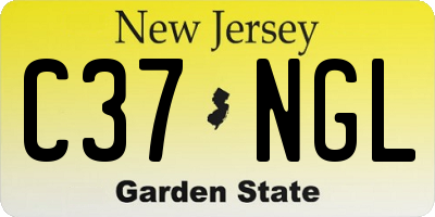 NJ license plate C37NGL
