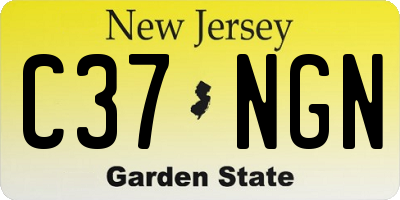 NJ license plate C37NGN