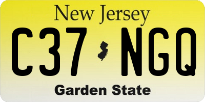 NJ license plate C37NGQ