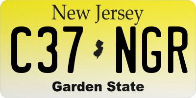 NJ license plate C37NGR
