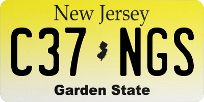 NJ license plate C37NGS