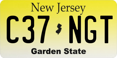 NJ license plate C37NGT
