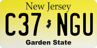 NJ license plate C37NGU