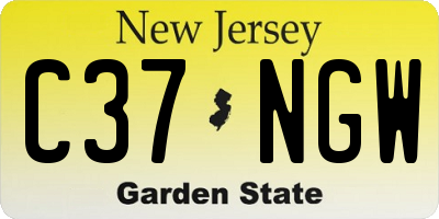 NJ license plate C37NGW