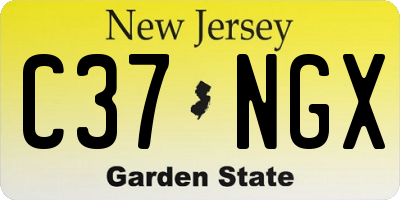 NJ license plate C37NGX