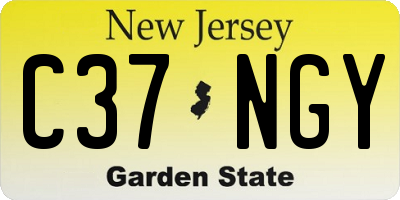 NJ license plate C37NGY