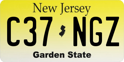 NJ license plate C37NGZ