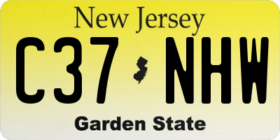 NJ license plate C37NHW