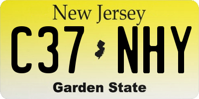 NJ license plate C37NHY