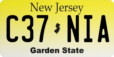 NJ license plate C37NIA