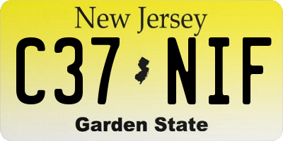 NJ license plate C37NIF