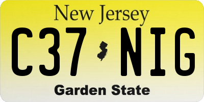 NJ license plate C37NIG