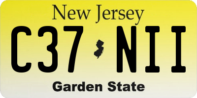 NJ license plate C37NII