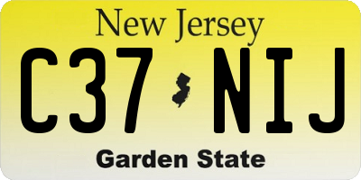 NJ license plate C37NIJ
