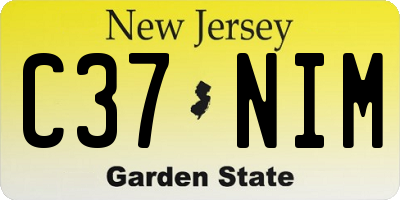 NJ license plate C37NIM