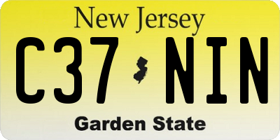 NJ license plate C37NIN