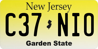 NJ license plate C37NIO