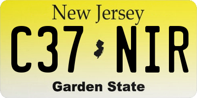 NJ license plate C37NIR