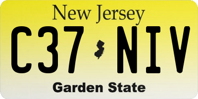 NJ license plate C37NIV